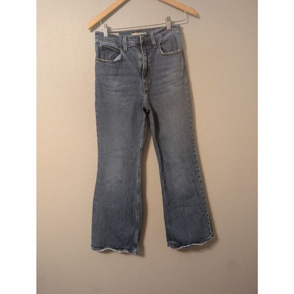 Levi's 70's Bie E High Flare Denim Jeans Womens 27 High Rise Distressed‎ - Picture 1 of 10